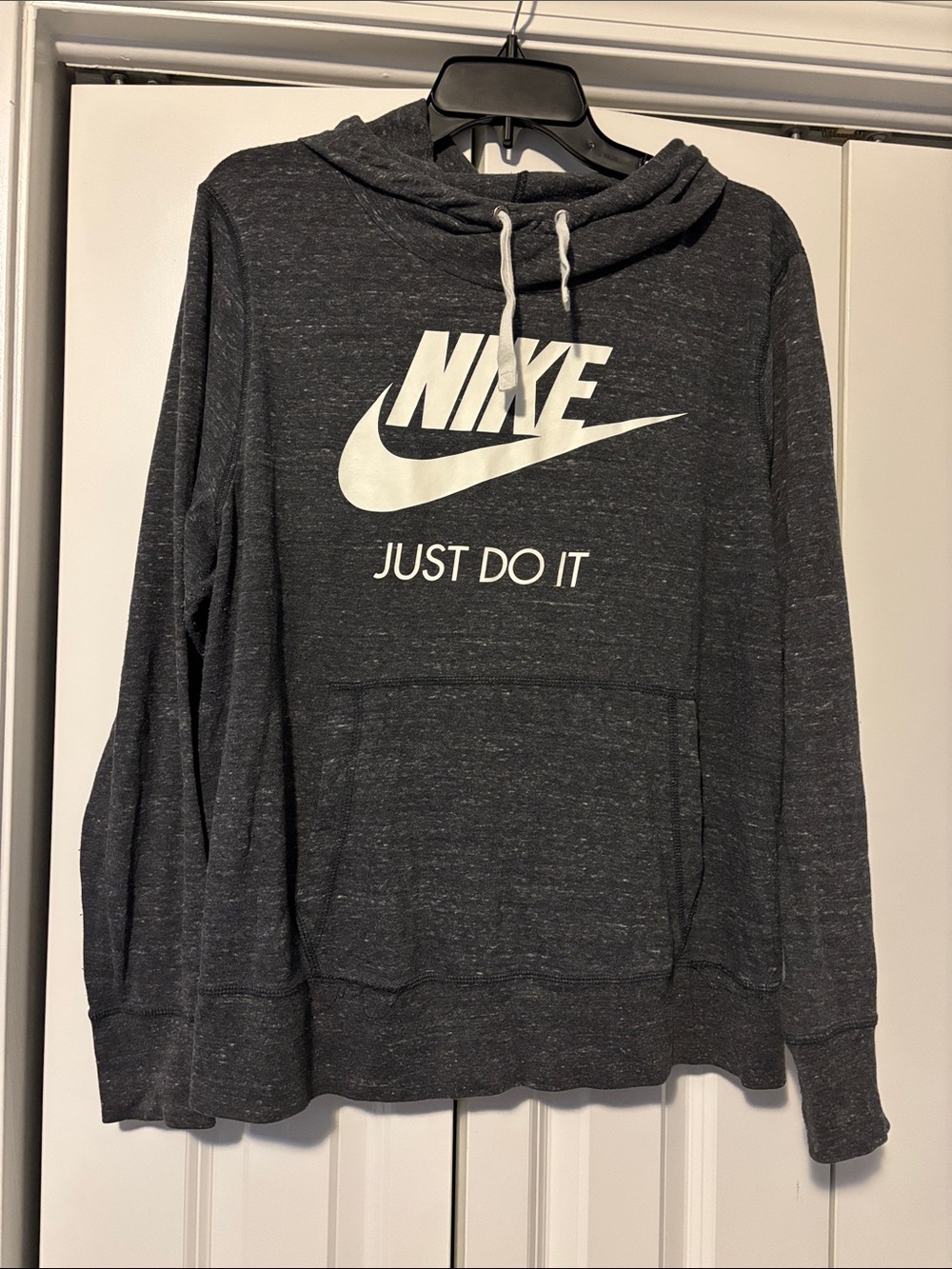 Nike Dark heathered gray Gray "Just Do It" hooded long sleeve
